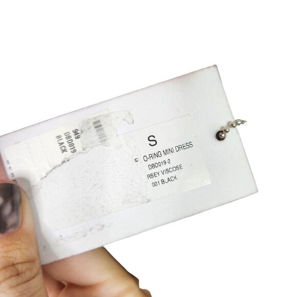 WEWOREWHAT‎ Dress Womens Small Black Ruched O-Ring Long Sleeve Mini Dress NWT - Picture 10 of 13